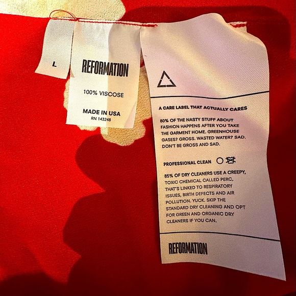 Reformation Tessa Dress in Red Floral - Size L - never worn! - Picture 5 of 6